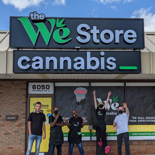 The WeStore team outside the Tecumseh Road cannabis store in Windsor, Ontario