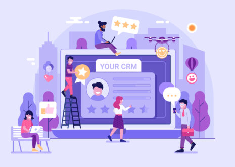 Using a CRM software to connect with customers.