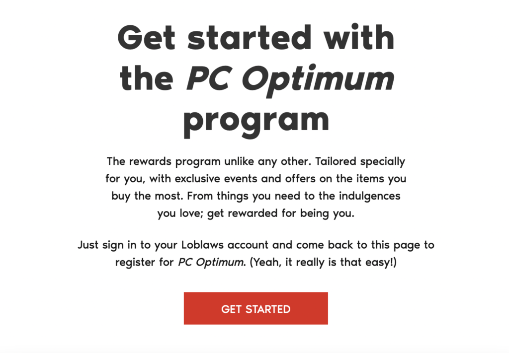 PC Optimium Loyalty Programs