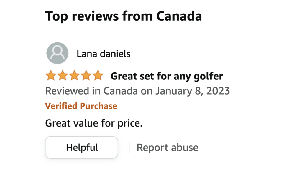 Golf bag review from Amazon.ca