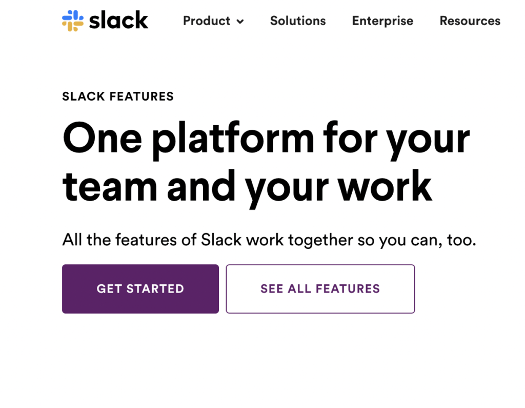 Slack uses many forms of content to advertise.