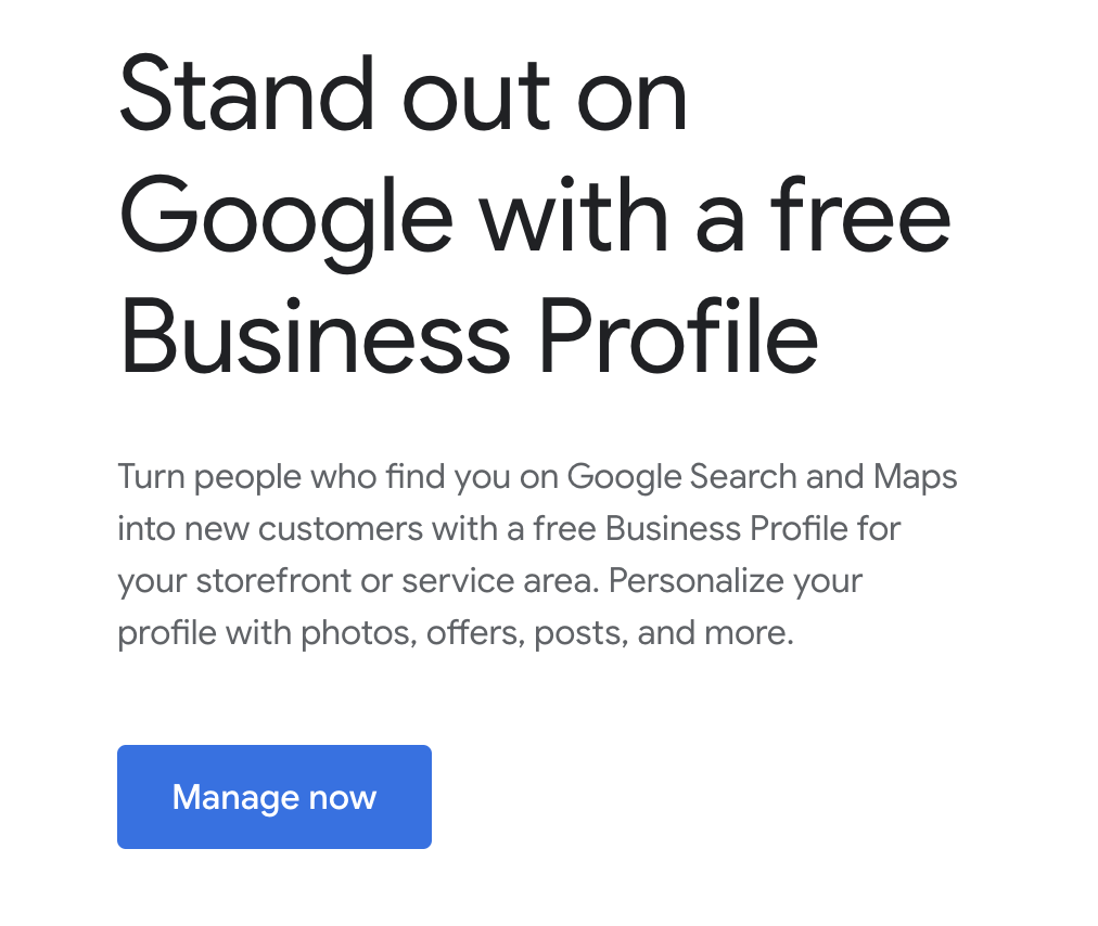 Setting up Google My Business.