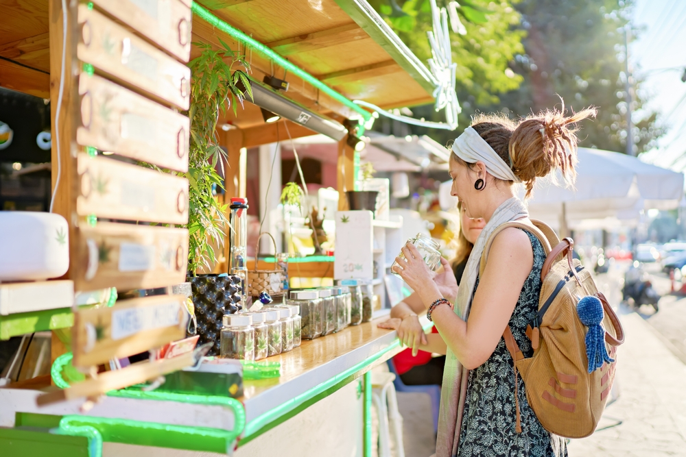 Shopping for cannabis outdoors