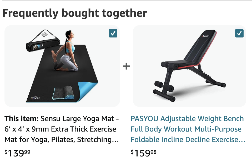 Amazon Example of product bundling.