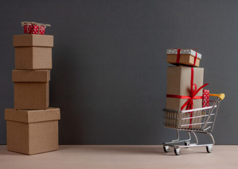 Shopping cart with holiday packages