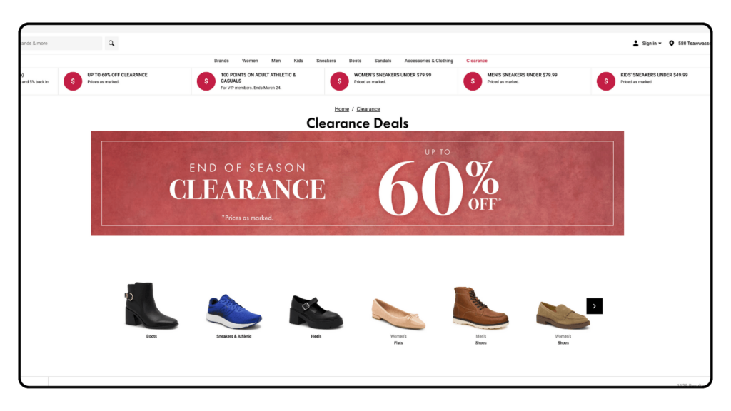 Example of clearance sale to get rid of dead stock